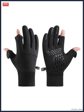 Winter Cycling Gloves Touch Screen 2 Finger Exposable Anti-Slip Thermal